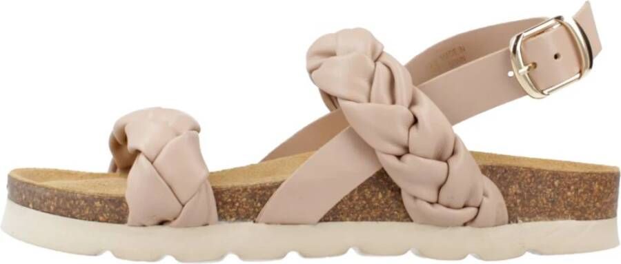 Geox Stijlvolle platte sandalen voor vrouwen Beige Dames