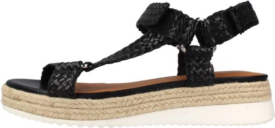 Geox Stijlvolle platte sandalen voor vrouwen Black Dames