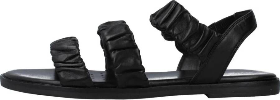 Geox Stijlvolle platte sandalen voor vrouwen Black Dames