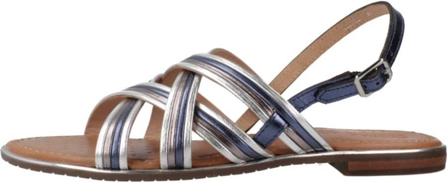 Geox Stijlvolle platte sandalen voor vrouwen Blue Dames