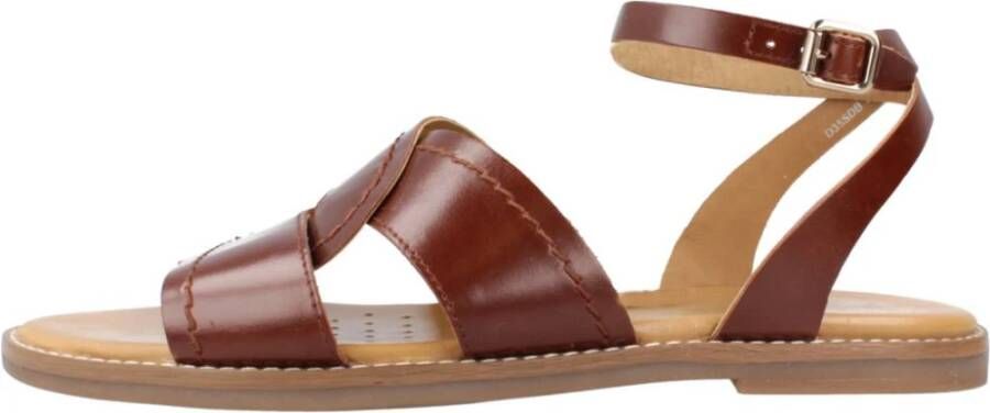 Geox Stijlvolle platte sandalen voor vrouwen Brown Dames