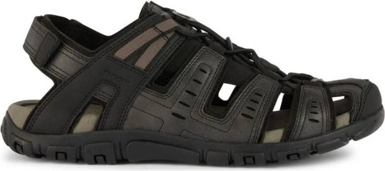 Geox Strada Platte Sandalen Zwart Black Heren