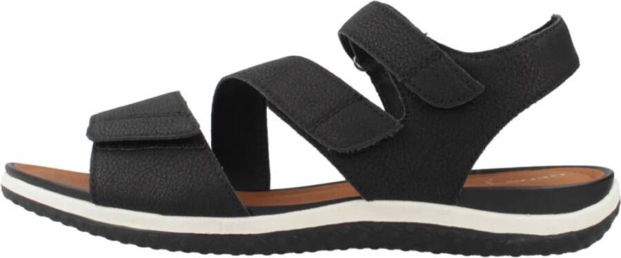 Geox Vega Platte Sandalen Black Dames