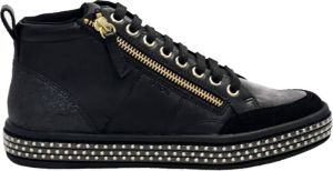 Geox Vetersneakers met rits en versierde zool Zwart Dames