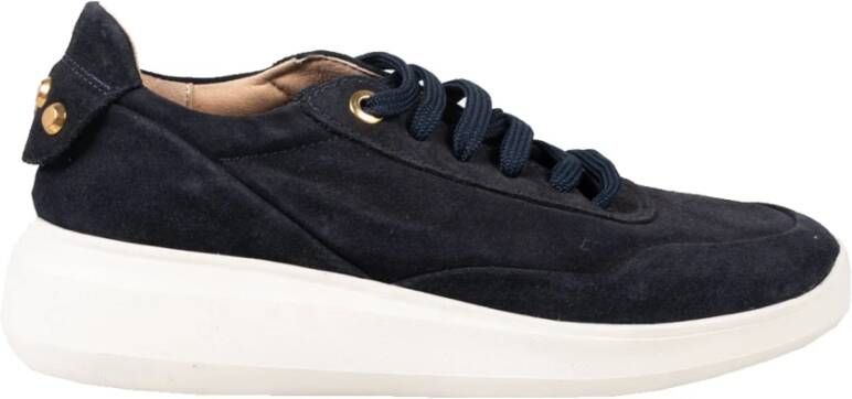 Geox Vetersneakers met versierde achterkant Blauw Dames