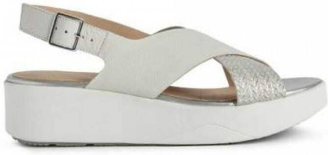 Geox Witte platte sandalen voor vrouwen White Dames