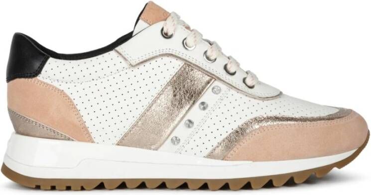 Geox Witte abrikoos sneakers voor vrouwen White Dames