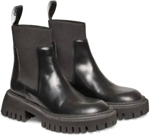 Gestuz Chunky Leren Enkellaarzen Zwart Dames