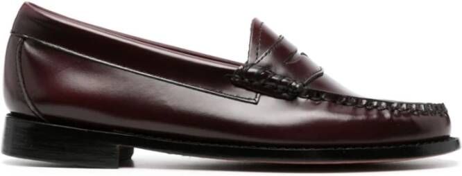 G.h. Bass & Co. Burgundy Penny Loafer Platte Schoenen Red Dames