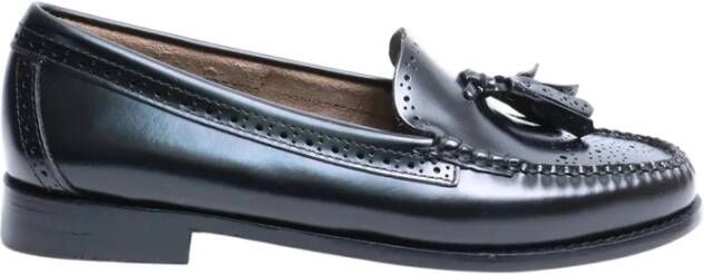 G.h. Bass & Co. Geborsteld Leren Esther Kiltie Loafers Black Dames