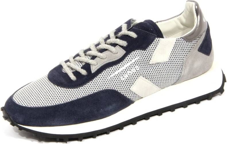 Ghoud Blauwe Mesh Leren Sneakers