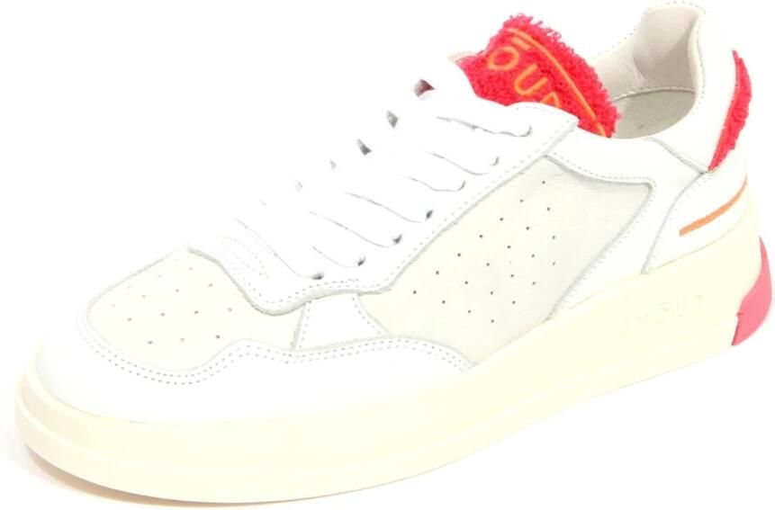 Ghoud Lage leren sneakers wit | koraal - Foto 2