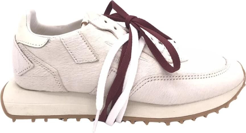 Ghoud Lage leren trainers met grijze suède inzetstukken White Dames
