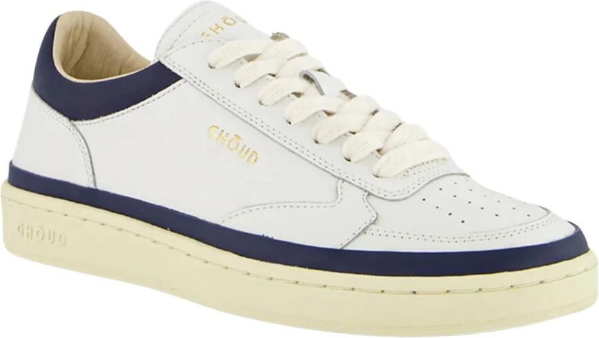 Ghoud Witte platte schoenen met blauwe details