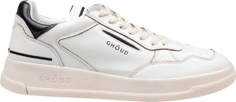 Ghoud Leren Sneakers Zwart Wit Vetersluiting