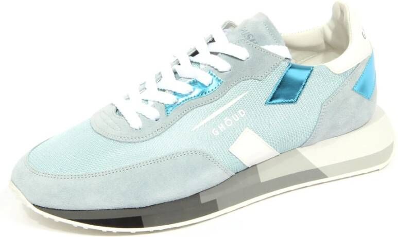 Ghoud Lichtblauwe Stoffen Suède Low-Top Sneaker