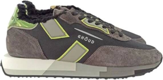 Ghoud Zwarte Mesh en Suède Sneakers Black Heren