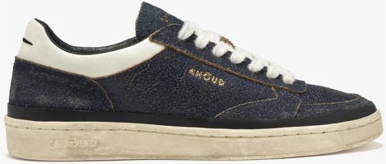 Ghoud Sneakers van gebarsten leer met suède inzetstukken