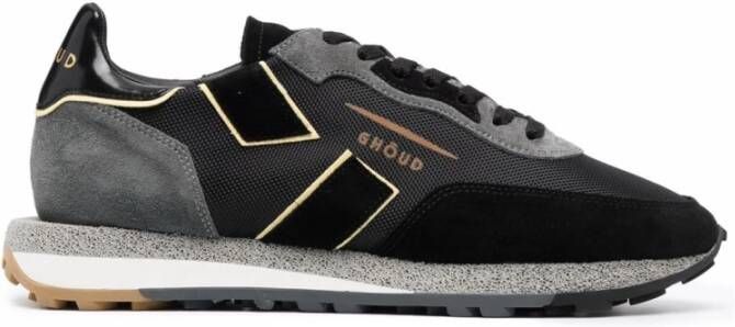 Ghoud Sportschoenen Zwart Grijs Leer Rubberen Zool Black Heren