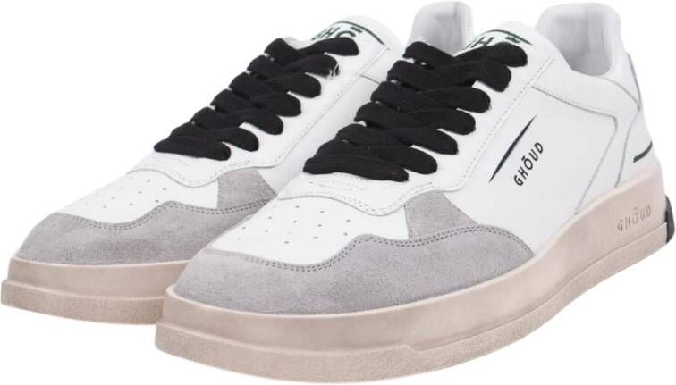 Ghoud Tweener Lage Leren Suede Sneakers Wit Grijs Gray Heren