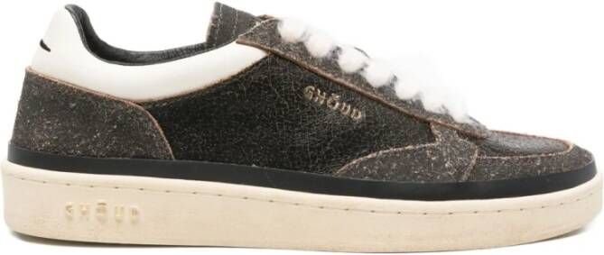 Ghoud Zwarte Lage Geborstelde Sneakers