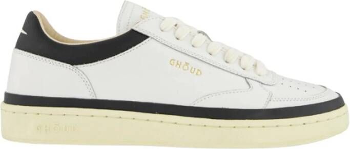 Ghoud Zwarte Leren Lage Sneakers