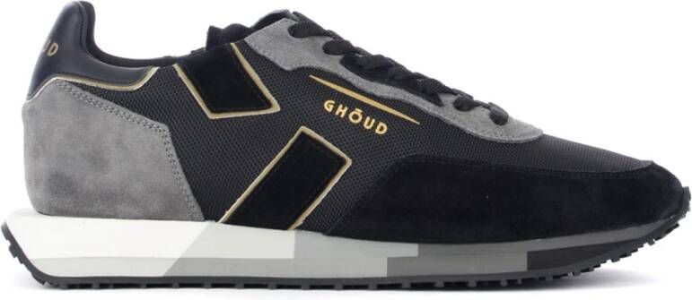 Ghoud Zwarte Mesh en Suède Sneakers Zwart Heren
