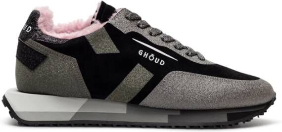 Ghoud Zwarte Zilveren Leren Sneakers voor Dames Zwart Dames