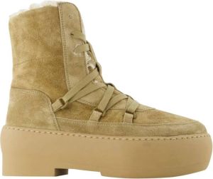Gia Borghini Beige Leren Veterschoenen Beige Dames