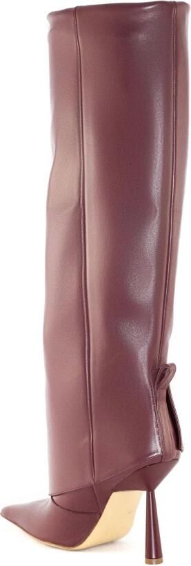 Gia Borghini Bordeaux Leren Laarzen met Puntige Neus