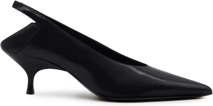 Gia Borghini Zwarte Glanzende Leren Kitten Hak Pumps