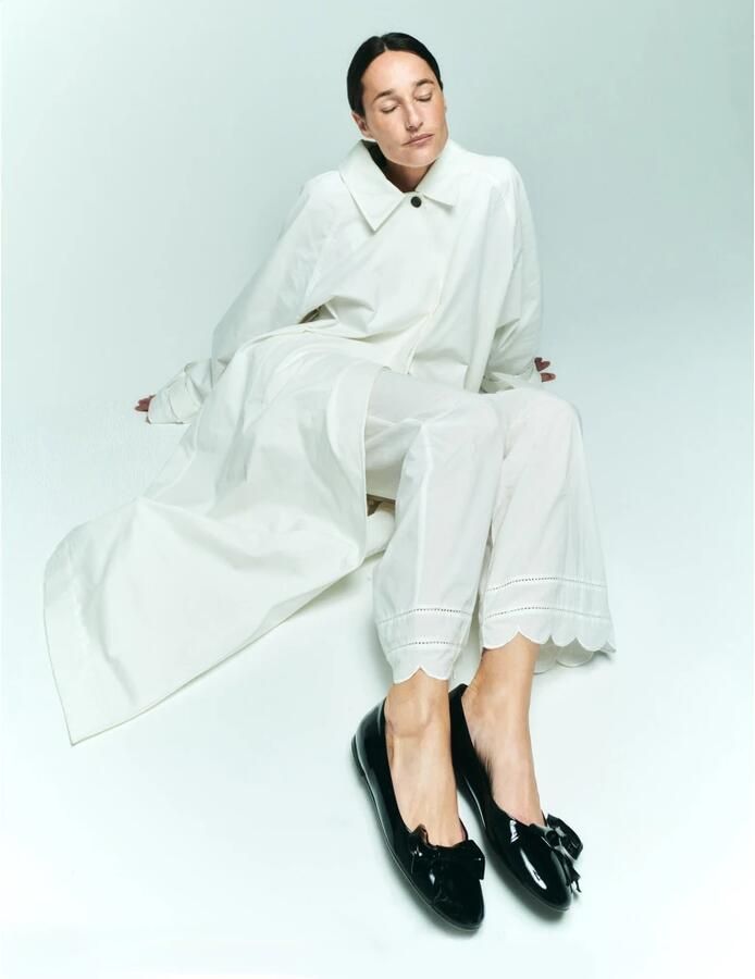 Gia Borghini Zwarte Patent Ballerina Schoenen