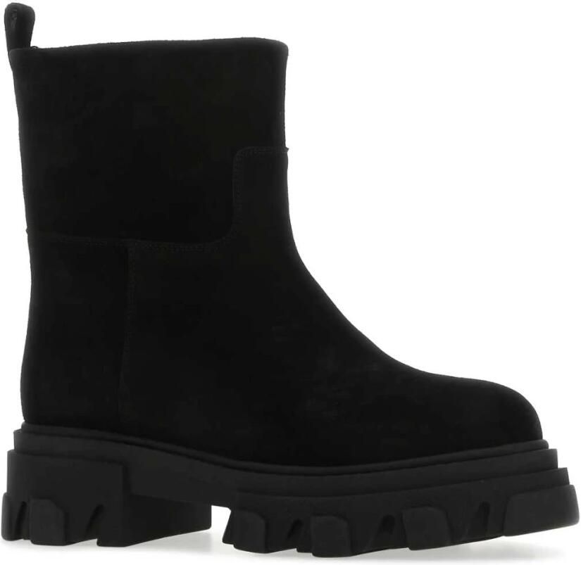 Gia Borghini Zwarte suède enkellaarzen Zwart Dames