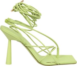 Gia Borghini Groene Leren Wrap Sandalen voor Dames Groen Dames