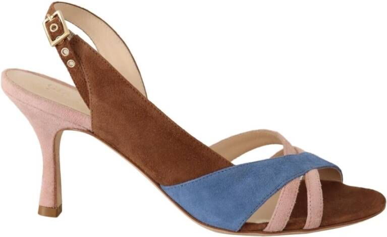 Gia Borghini Multicolor Suede Leather Slingback Heels Sandals Shoes Meerkleurig Dames