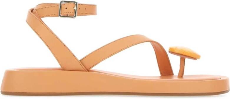 Gia Borghini Peach Leather Rosie 18 slinger sandalen Oranje Dames