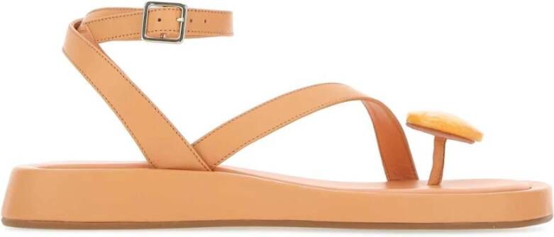 Gia Borghini Peach Leather Rosie 18 slinger sandalen Oranje Dames