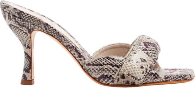 Gia Borghini Python Motief Hoge Hak Sandalen Gray Dames