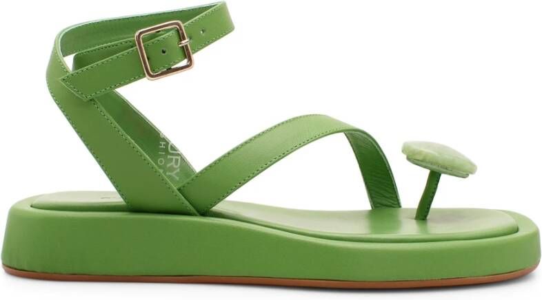 Gia Borghini Rosie 18 lederen platte schoenen Groen Dames