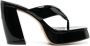 Gia Borghini Zwarte Leren Hoge Hak Sandalen Black Dames - Thumbnail 1