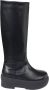 Gia Borghini Boots & laarzen Black Slip-On Boots With Platform In Smooth Leathe in zwart - Thumbnail 1