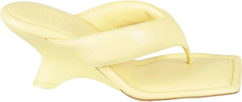 Gia Borghini Stijlvolle Thong Sleehak Sandalen Yellow Dames