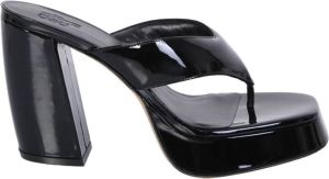 Gia Borghini Stijlvolle zwarte sandalen met vierkante neus Zwart Dames