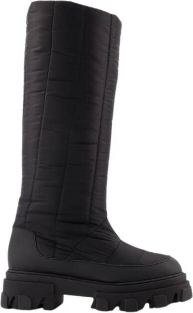 Gia Borghini Tall Puffer Boots in Black Poly Zwart Dames