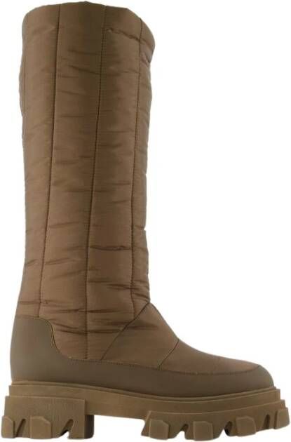 Gia Borghini Tall Puffer Boots in Khaki Poly Groen Dames