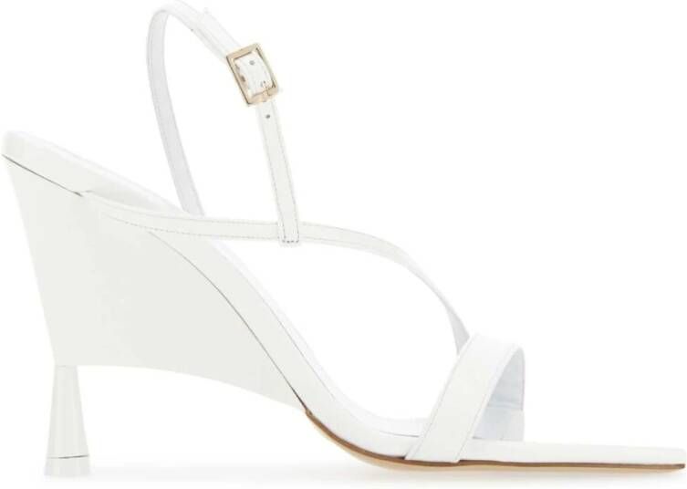 Gia Borghini Witte lederen rosie 5 sandalen White Dames