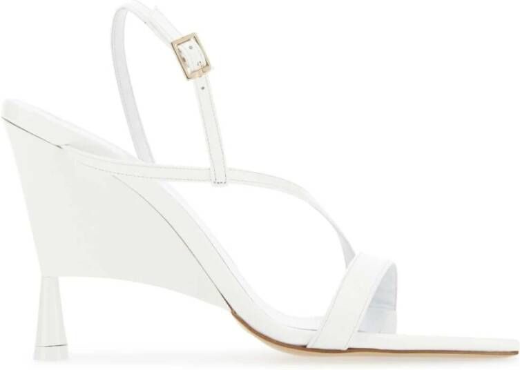 Gia Borghini Witte lederen rosie 5 sandalen Wit Dames