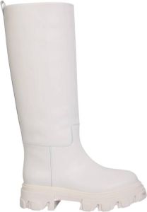 Gia Borghini Witte Leren Enkellaarzen Aw22 Wit Dames