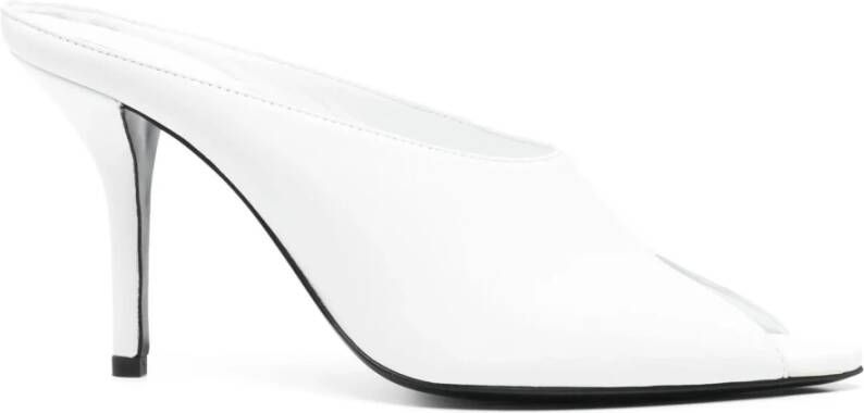 Gia Borghini Witte leren sandalen met 85mm hak