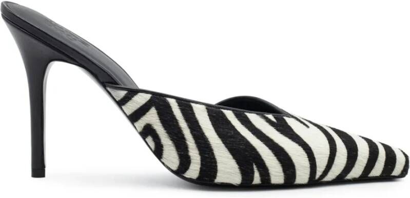 Gia Borghini Slippers & Mules Bold Black And White Zebra Print Mule in zwart